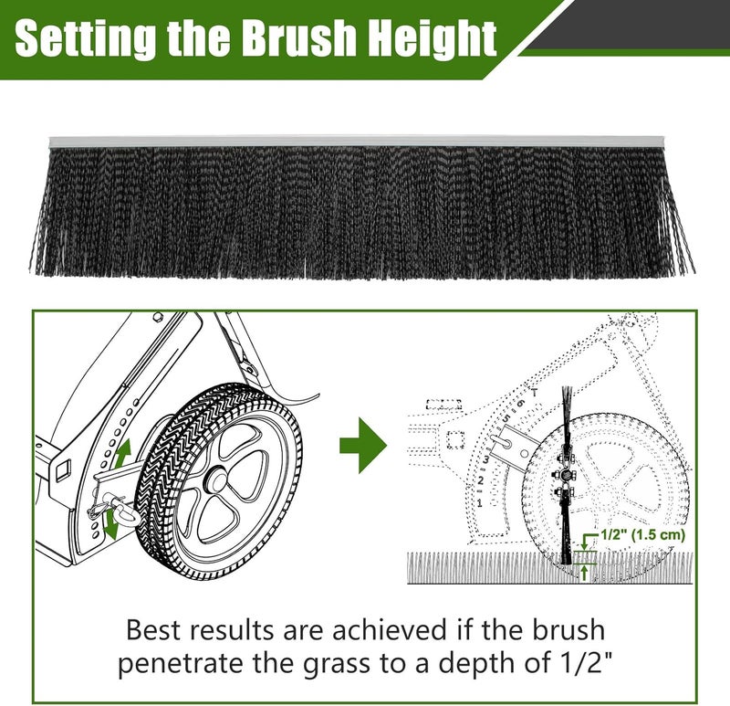 Ximoon 46780 Lawn Sweeper Brush Compatible with Agri-Fab Lawn Sweeper, 21" Brush for 42" Tow Behind Lawn Leaf Sweeper 45-0261 45-02602 45-02603 45-0456 445-0492 45-04922 45-04924 45-0521 - Image 3
